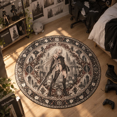 A2 Ruins Round Rug - NieR Automata Chair Mat