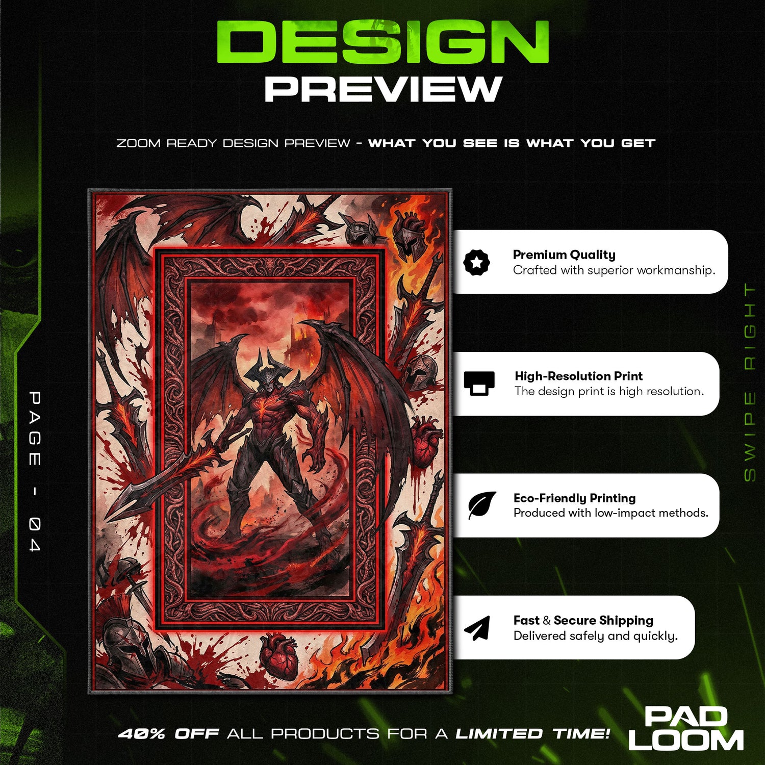 Aatrox World Ender Rug - League of Legends Chair Mat