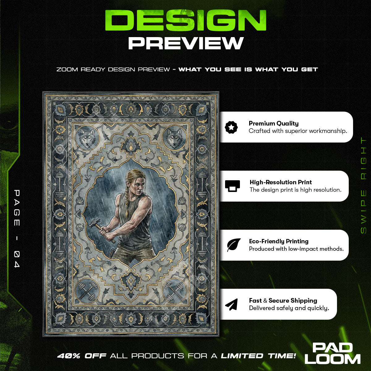 Abby Hammer Storm Rug - The Last of Us Part II Chair Mat