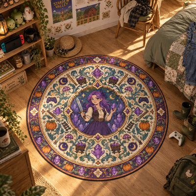 Abigail Amethyst Round Rug - Stardew Valley Chair Mat