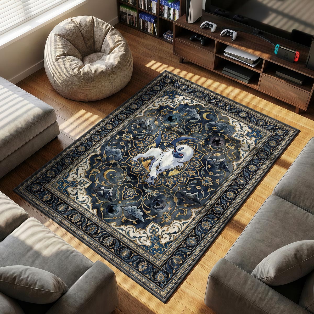 Absol Disaster themed area rug for Pokemon fans