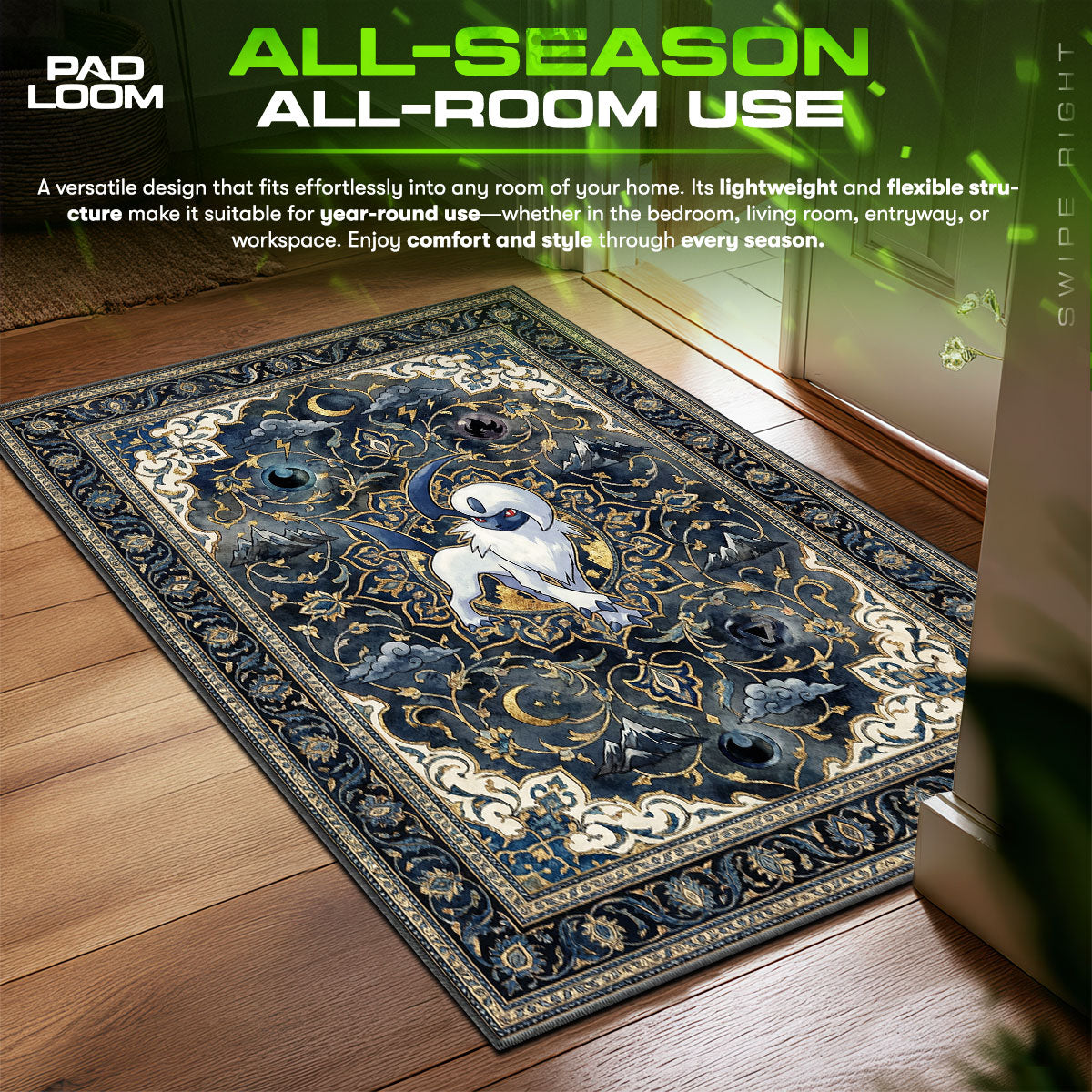 Absol Disaster Warning Chair fan rug — premium quality print