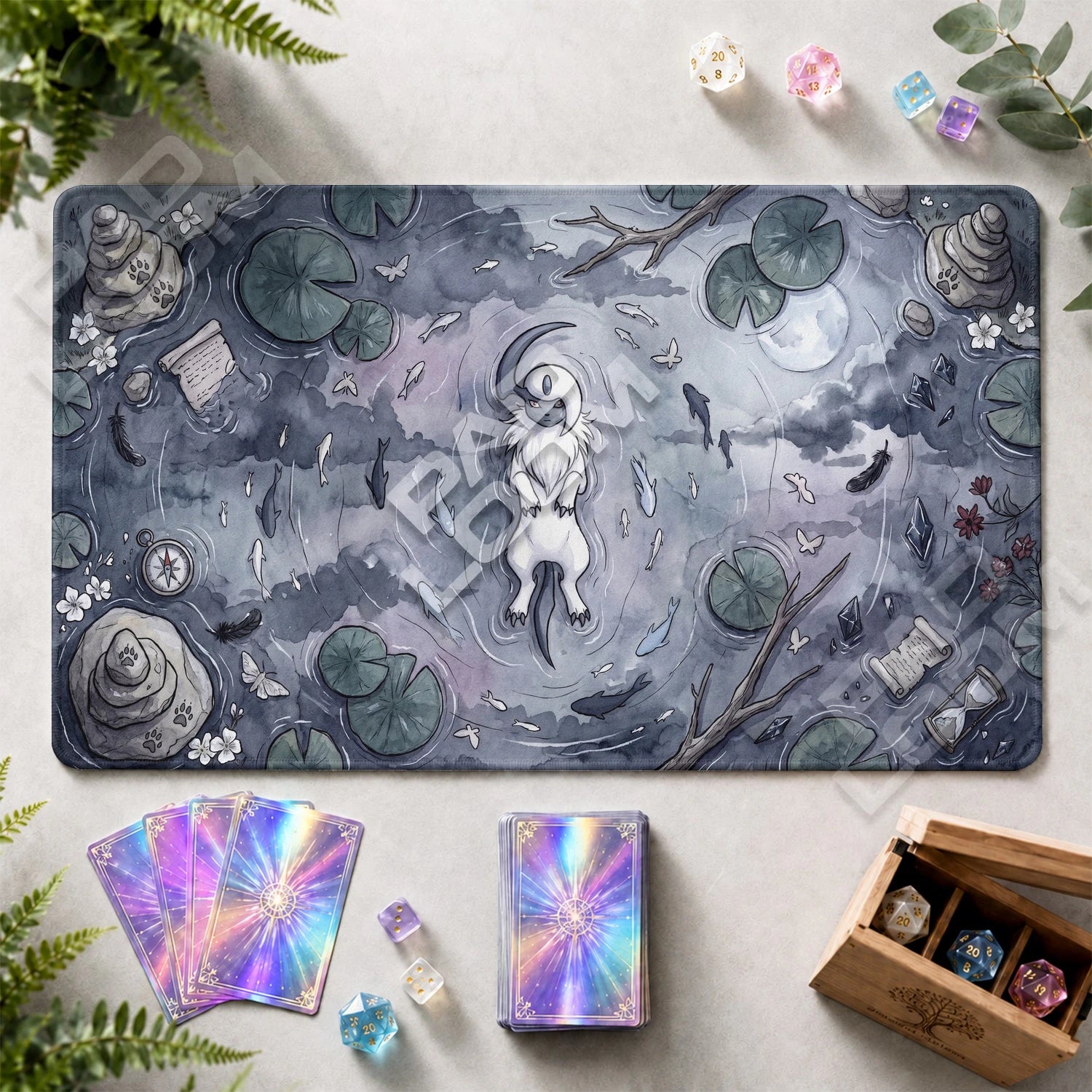 Absol Pond Playmat - Pokemon TCG Mat - view 2