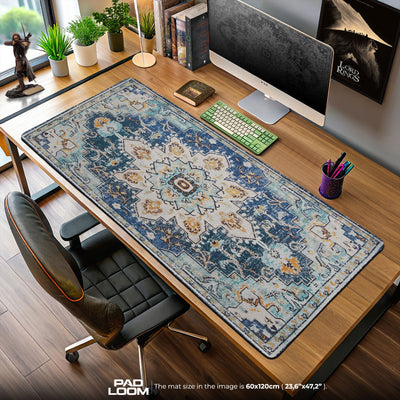 Abstract Blue Mandala Mouse Pad, Artistic Desk Mat