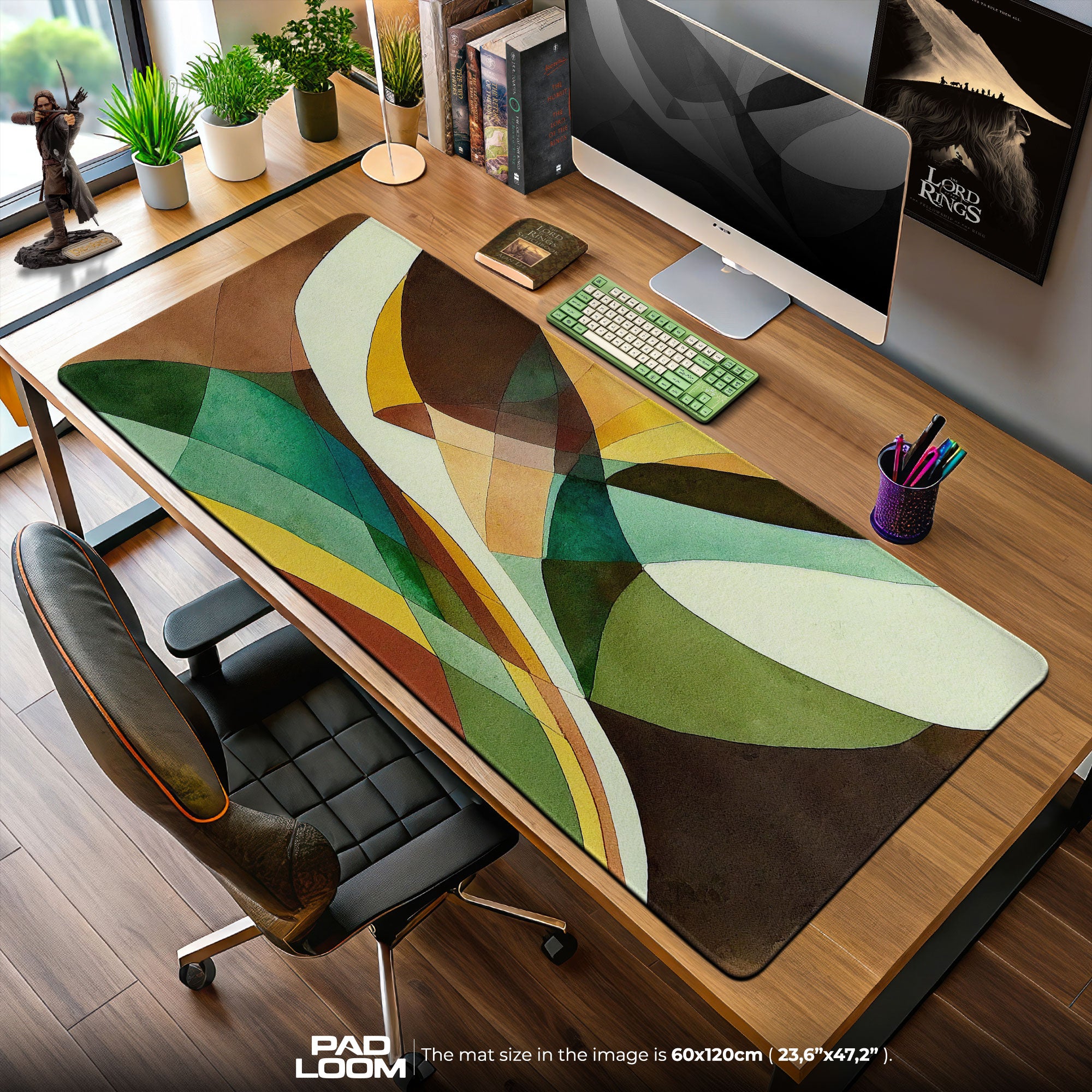 Abstract Earth Tones Mouse Pad, Artistic Gamer Desk Mat