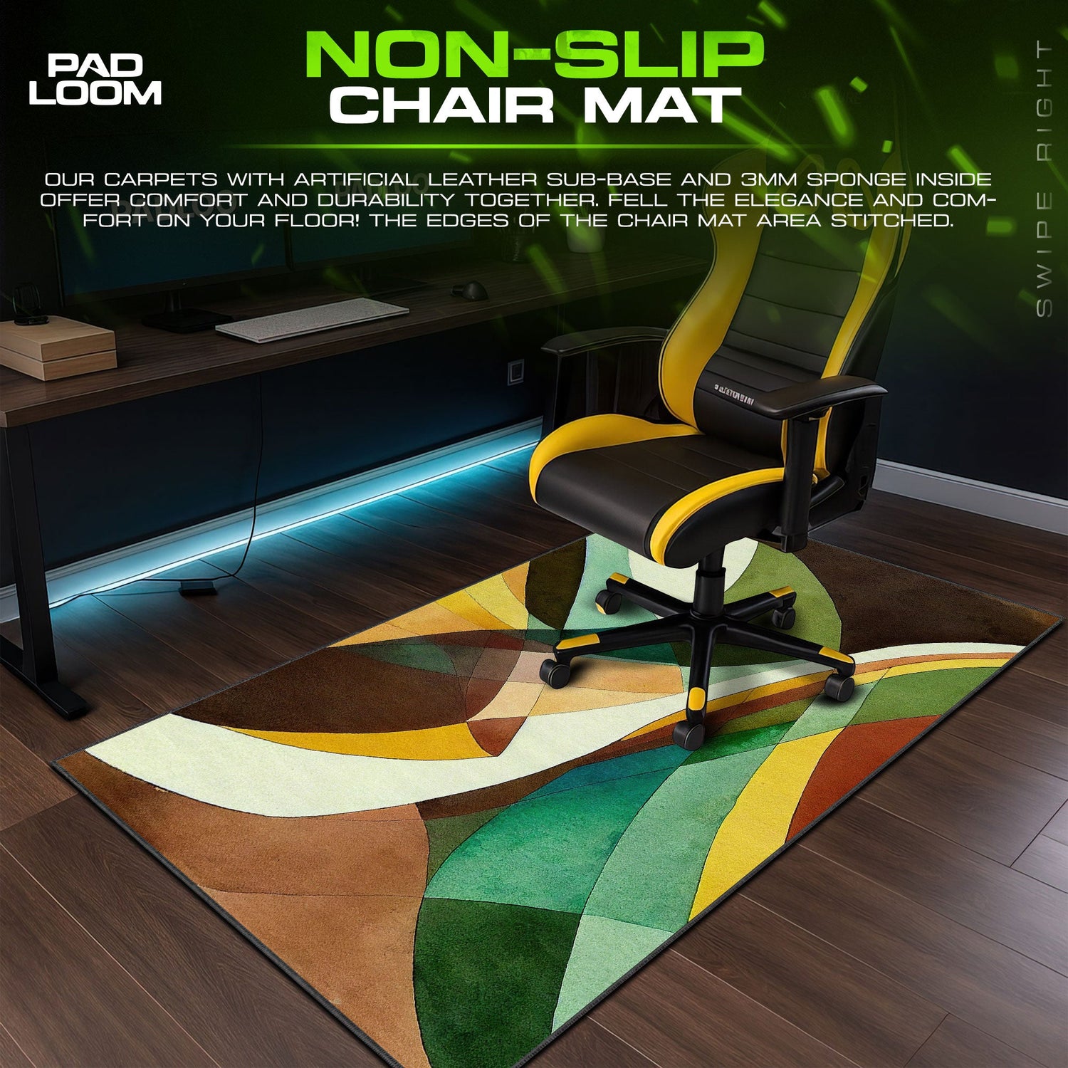 Abstract Earth Tones Mouse Pad, Artistic Gamer Desk Mat Padloom