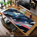 Abstract Fluid Waves Mouse Pad, Artistic Gamer Desk Mat Padloom