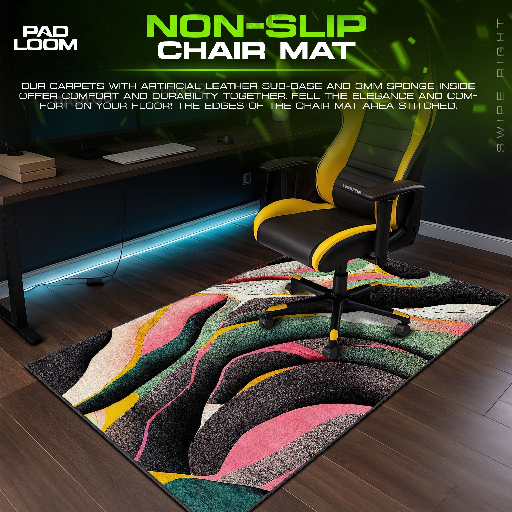 Abstract Layered Colors Mouse Pad, Artistic Gamer Desk Mat