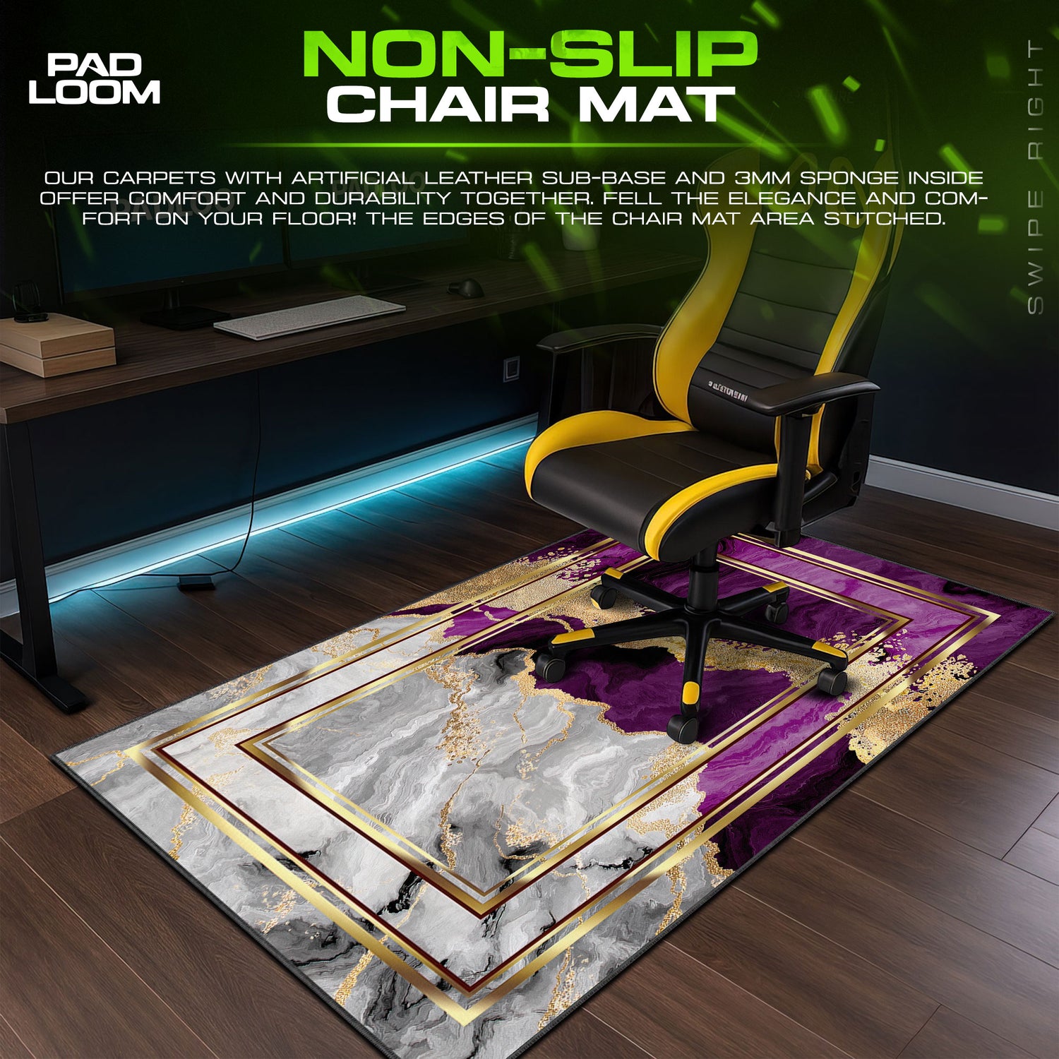 Marble desk mat showing full Abstract artwork
