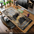Abstract Marble Gold Mouse Pad, Artistic Gamer Desk Mat Padloom