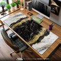 Abstract Marble Noir Mouse Pad, Artistic Gamer Desk Mat Padloom