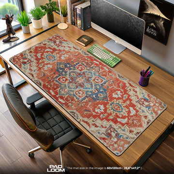Abstract Tribal Design Mouse Pad, Vintage Style Gaming Desk Mat
