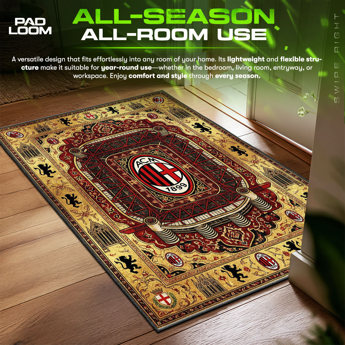 AC Milan San Siro Football fan rug — premium quality print