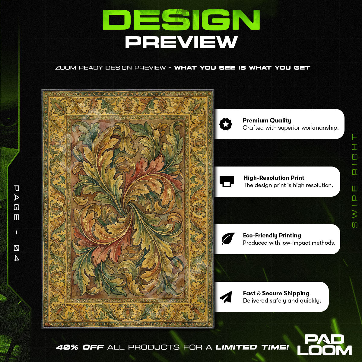 Acanthus Swirl Renaissance Leaf Area rug — main product view