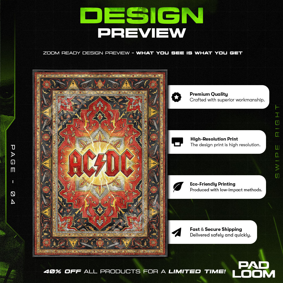 AC/DC High Voltage Hard Rock Area rug — main product view