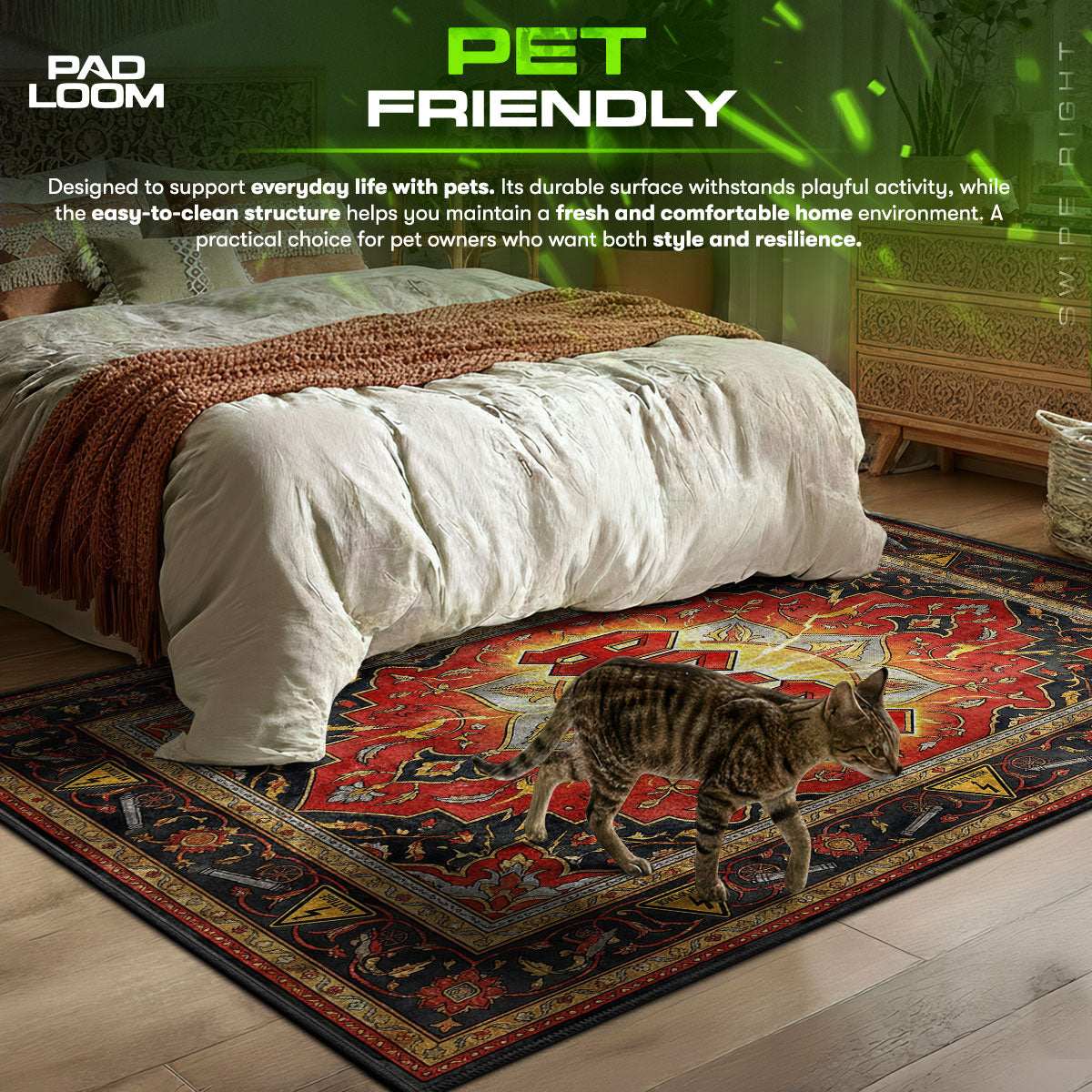 AC/DC High themed area rug for home decor fans