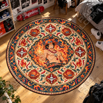 Ace Flame Round Rug - One Piece Chair Mat