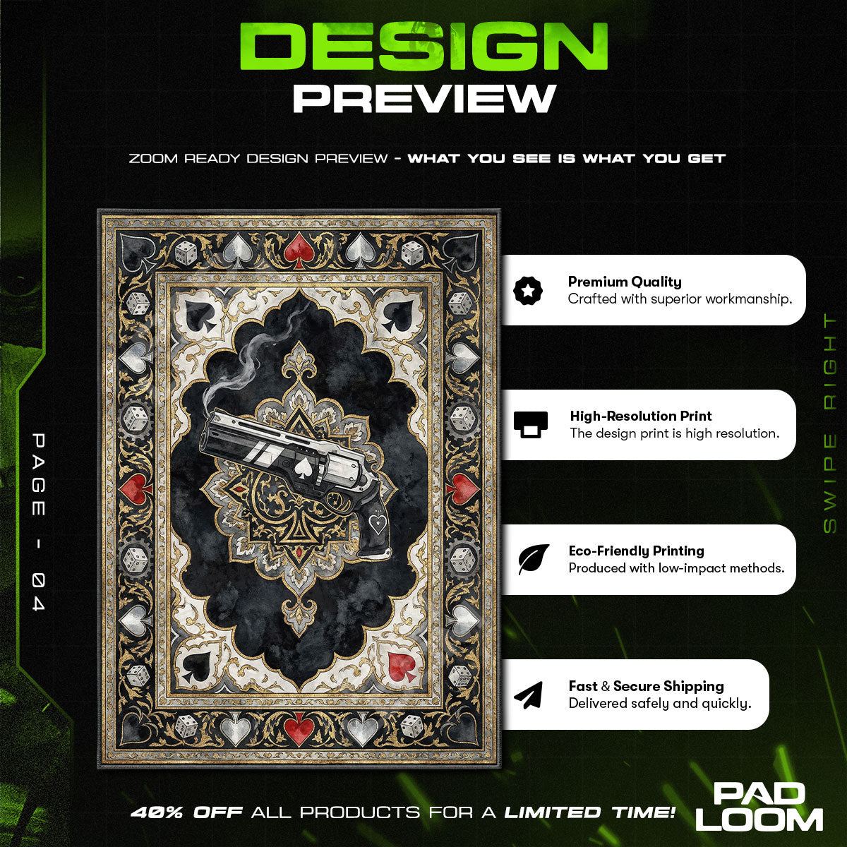 Ace of Spades Exotic Rug - Destiny 2 Chair Mat