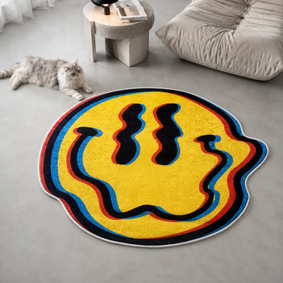 Acid Smile Rug - Shaped Man Cave Area Rug