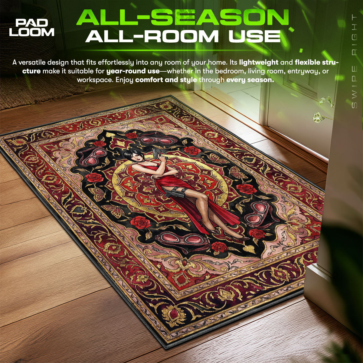 Ada Wong Purpurroter Spionteppich - Resident Evil Stuhlunterlage