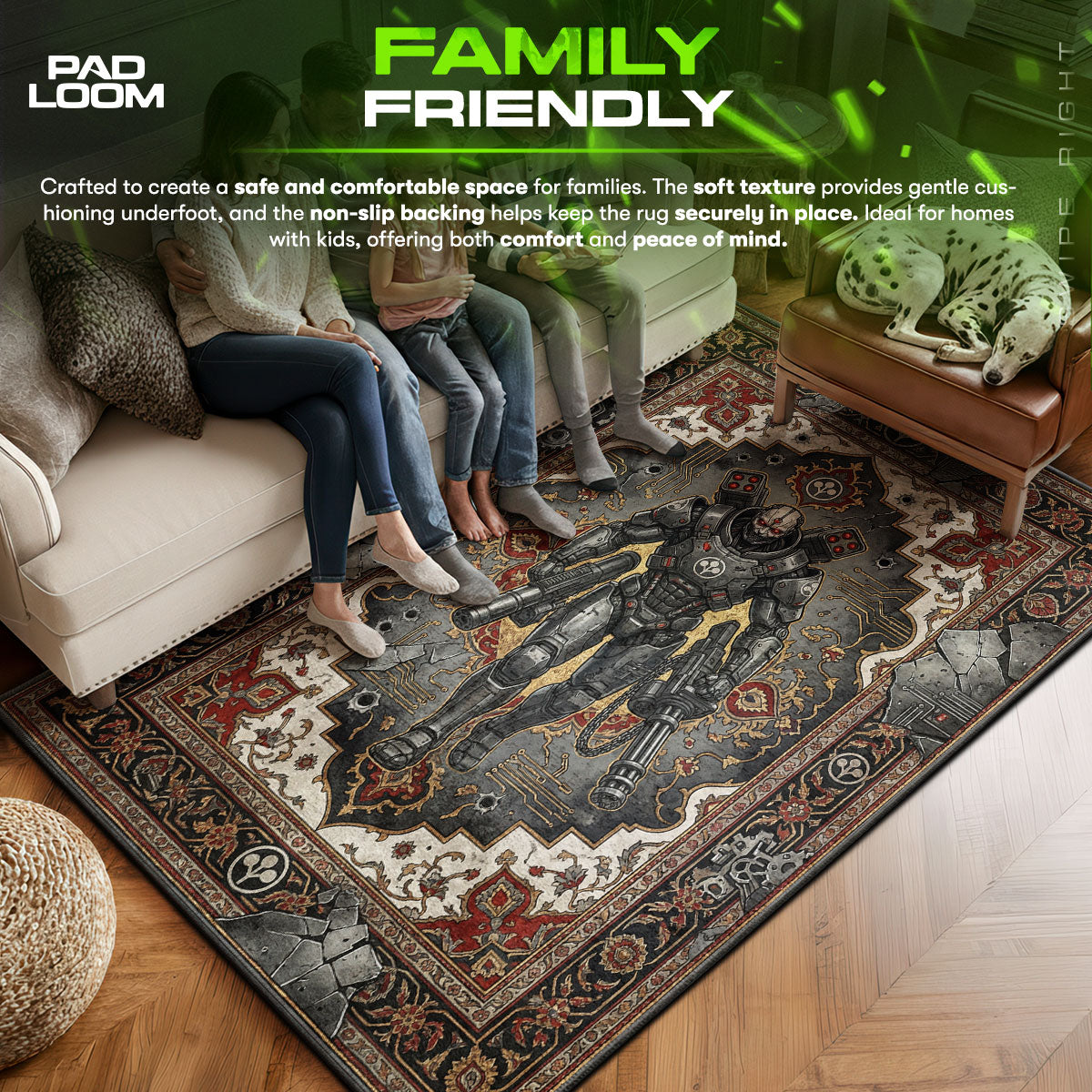 Adam Smasher Arasaka Rug - Cyberpunk 2077 Chair Mat | Padloom
