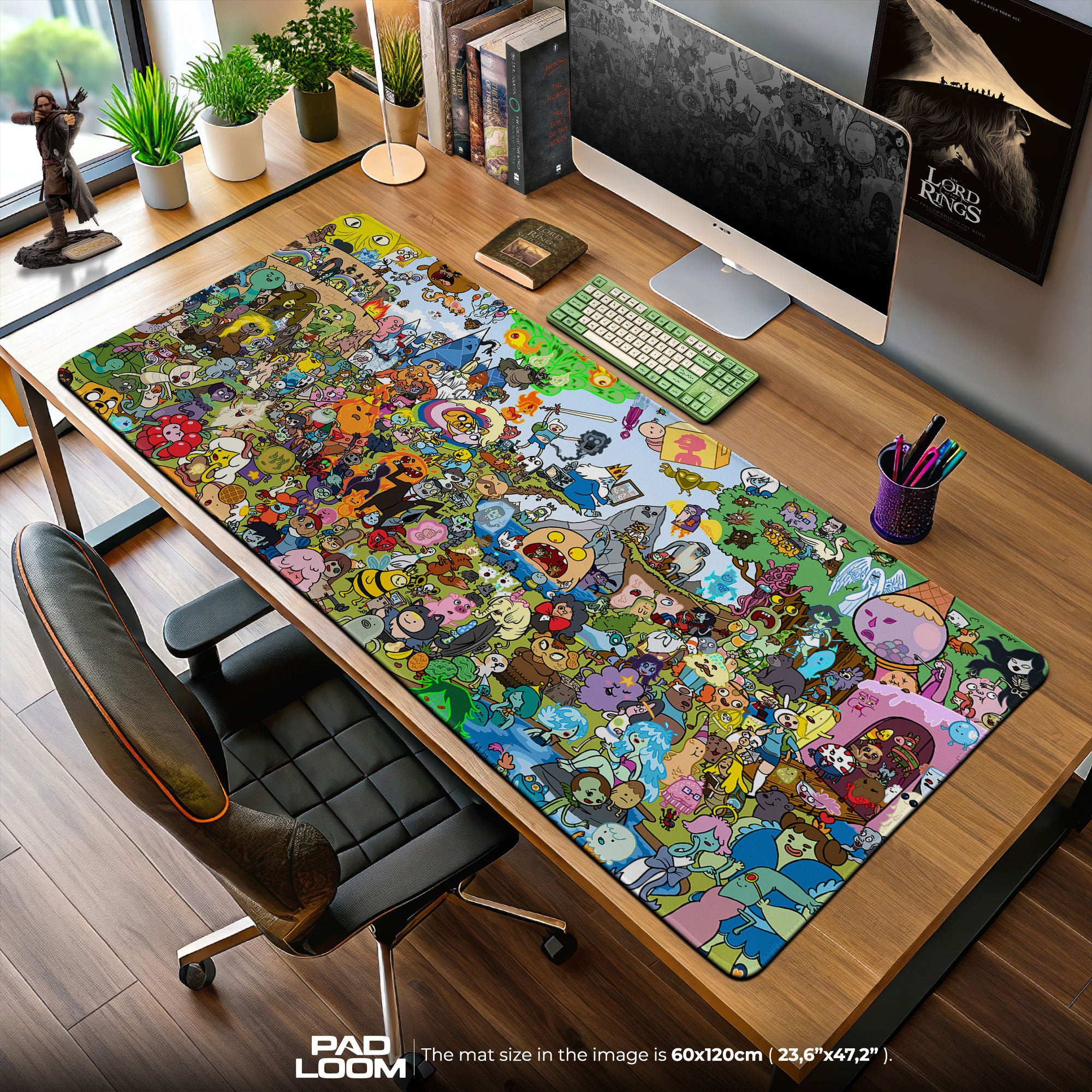 Adventure Time Characters Mouse Pad, Cartoon Gaming Desk Mat
