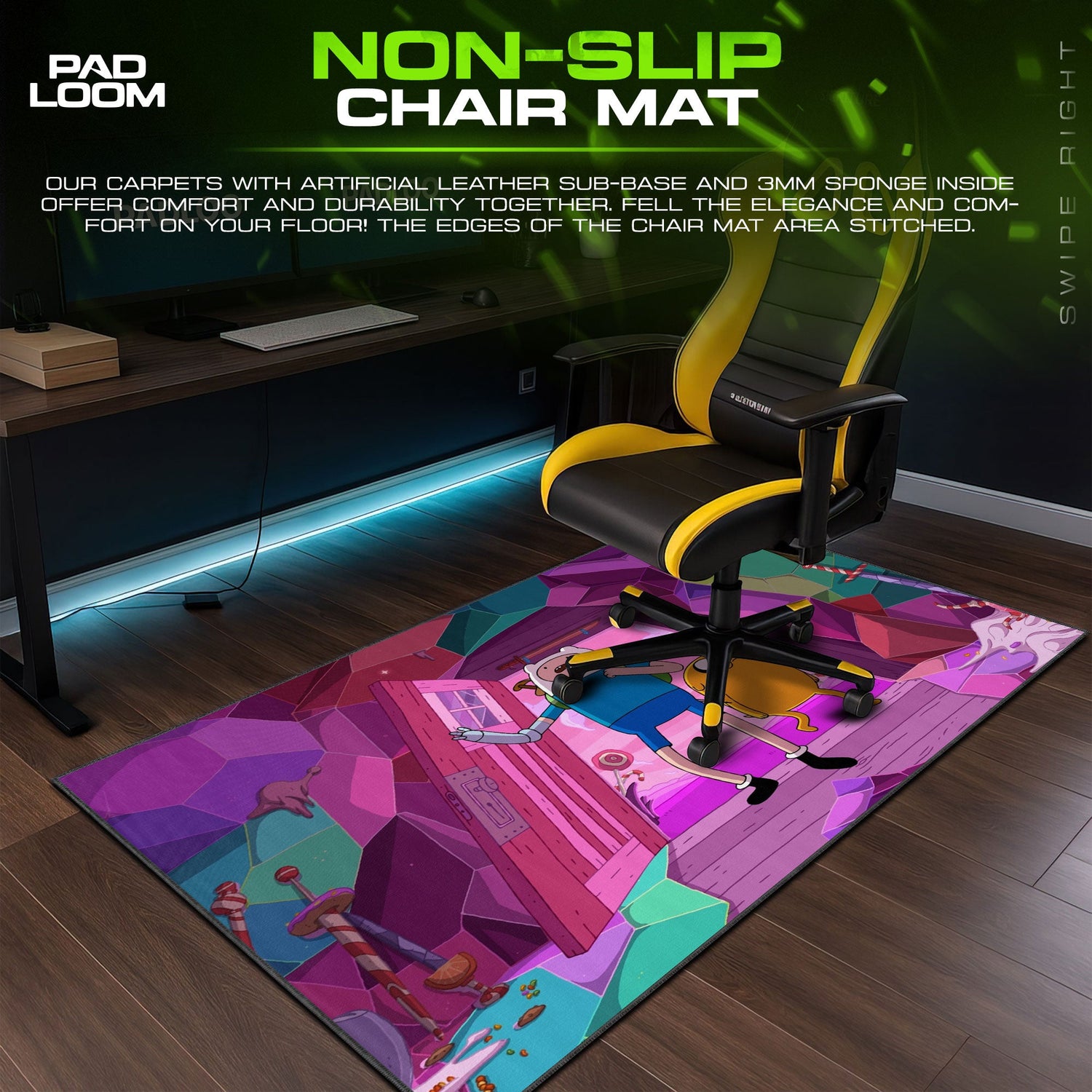 Adventure Time Finn and Jake Mouse Pad, Cartoon Gamer Desk Mat Padloom