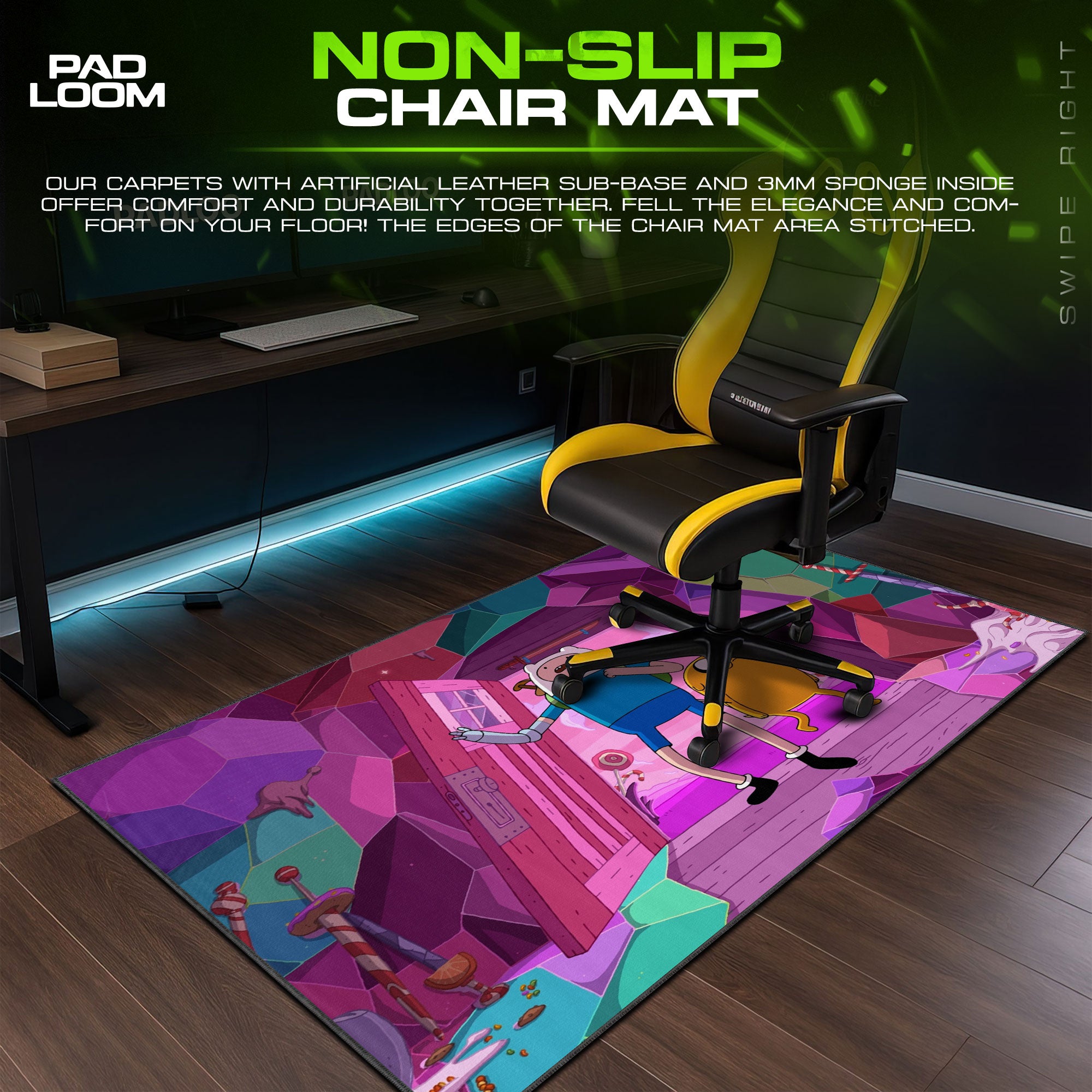 Adventure Time Finn and Jake Mouse Pad, Cartoon Gamer Desk Mat