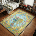 Adventure Time Finn and Jake psychedelic melting blue yellow hypebeast area rug