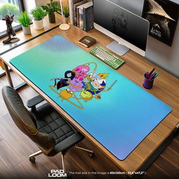 Adventure Time Group Circle Mouse Pad, Cartoon Gaming Desk Mat