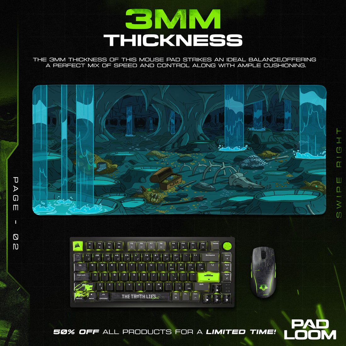 Adventure Time – Hidden Dungeon Mouse Pad, Cartoon Gaming Desk Mat