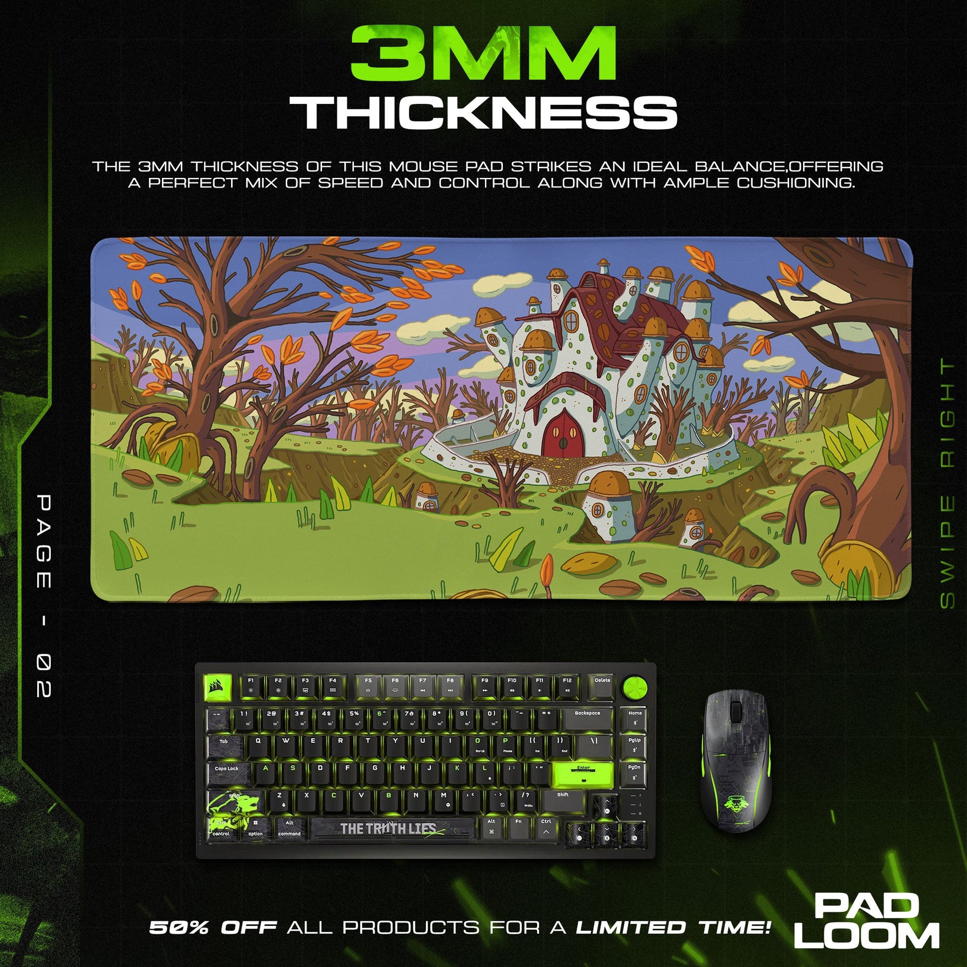 Adventure Time Mouse Pad - Autumn Kingdom Desk Mat Padloom