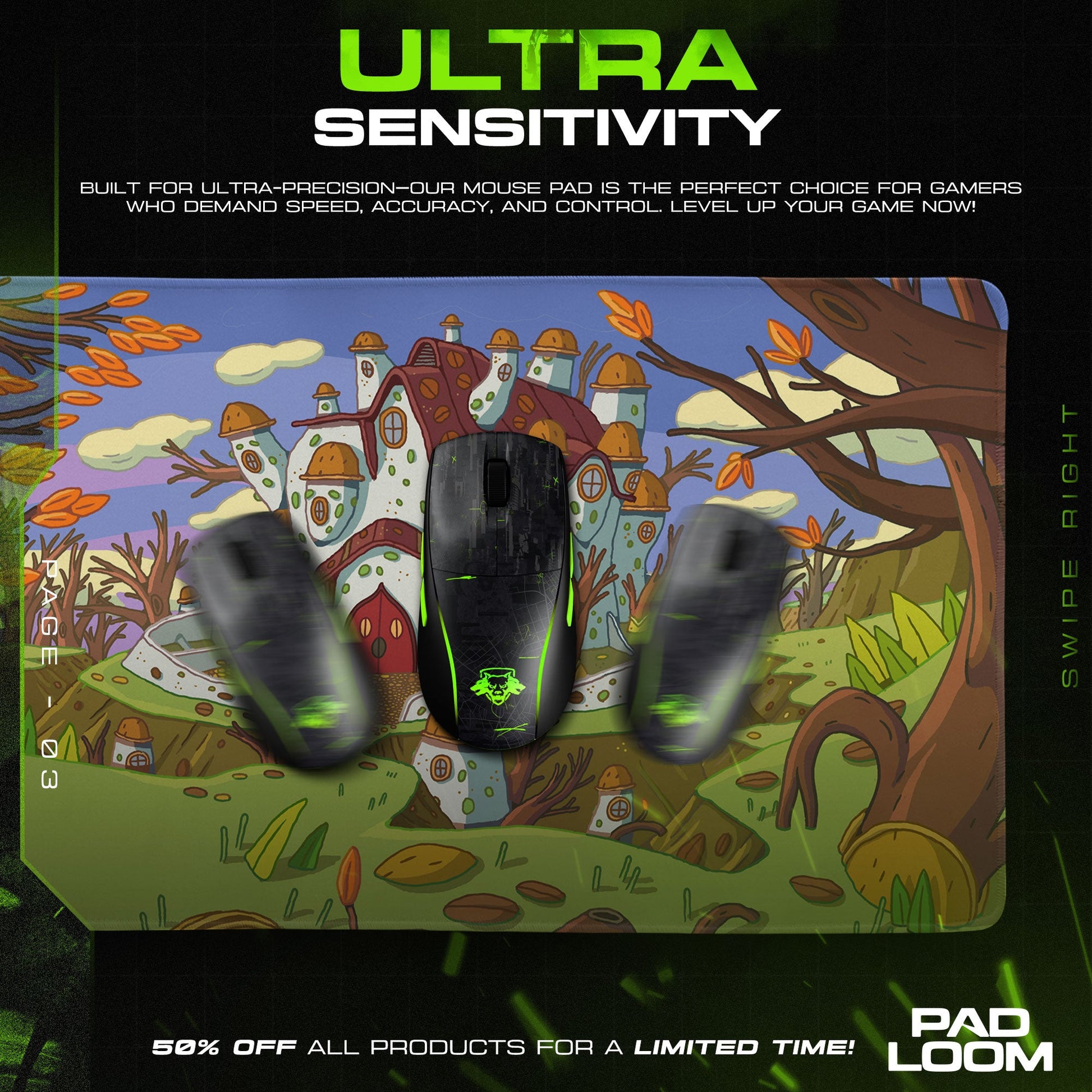 Adventure Time Mouse Pad - Autumn Kingdom Desk Mat Padloom