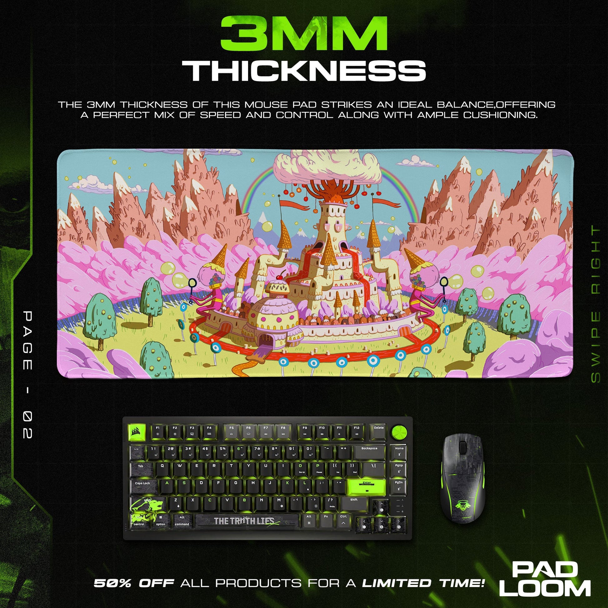 Adventure Time Mouse Pad - Candy Kingdom Desk Mat Padloom