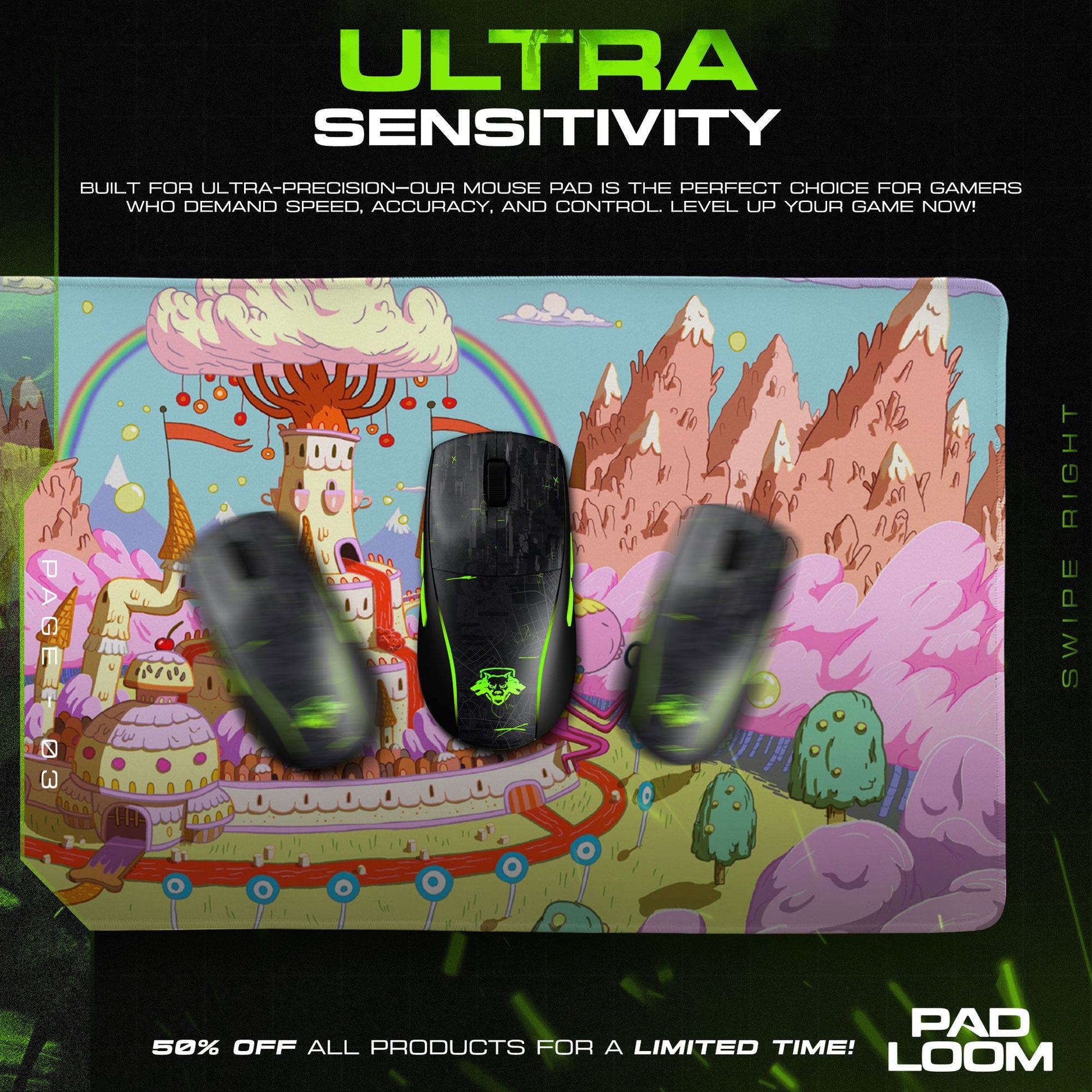 Adventure Time Mouse Pad - Candy Kingdom Desk Mat Padloom