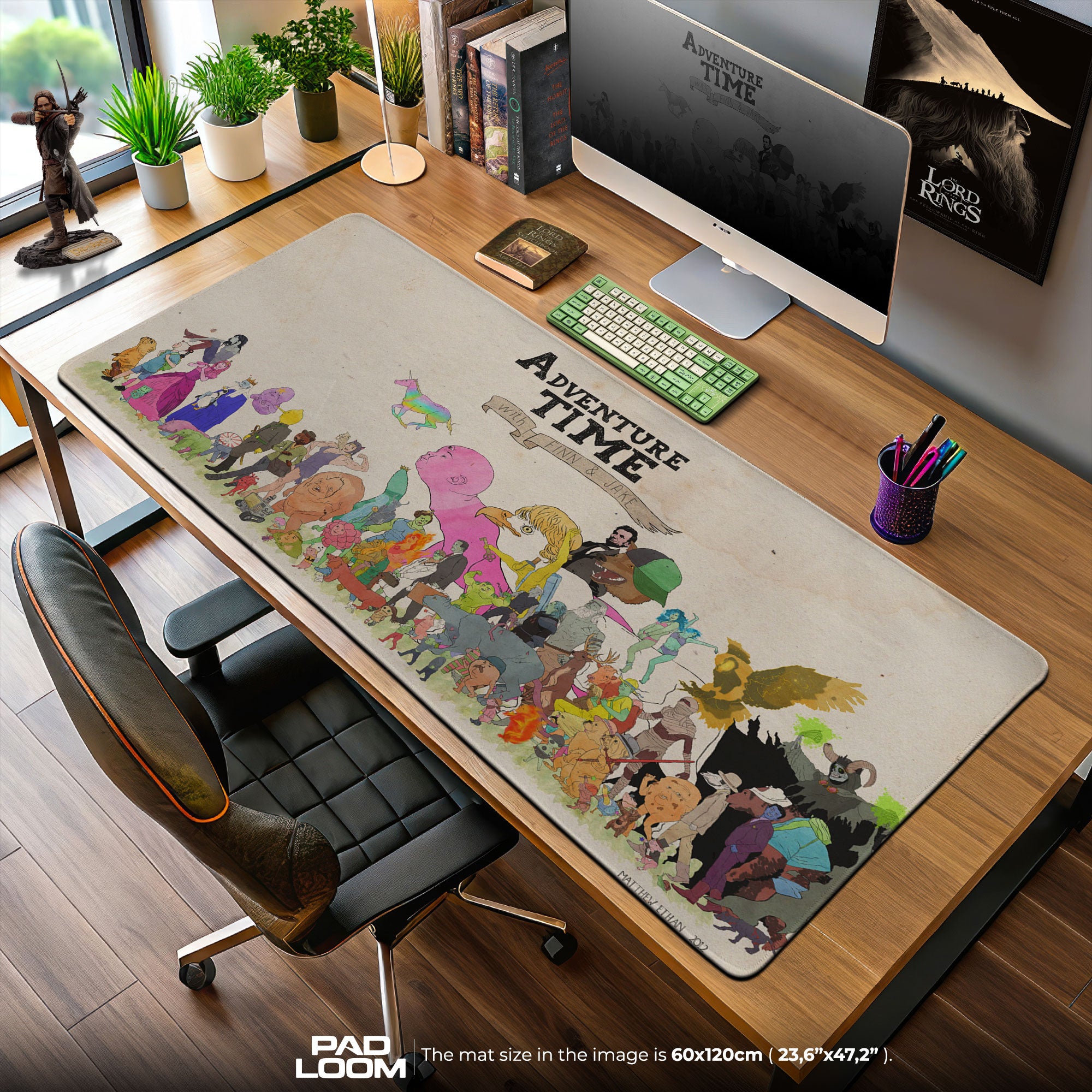 Adventure Time Mouse Pad, Finn & Jake with Full Character Cast Desk Mat