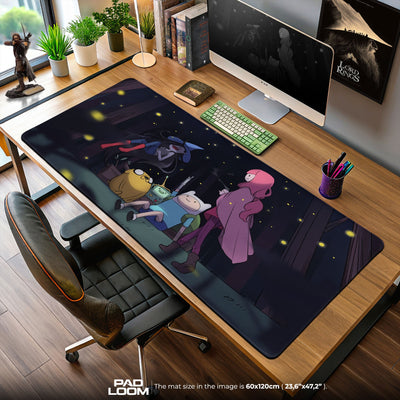 Adventure Time Mouse Pad, Finn Jake BMO & Marceline Forest Night Desk Mat