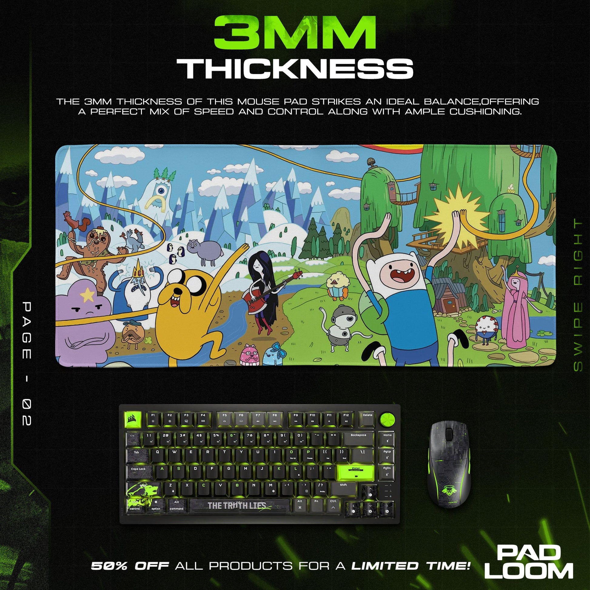 Adventure Time Mouse Pad - Land of Ooo Desk Mat Padloom