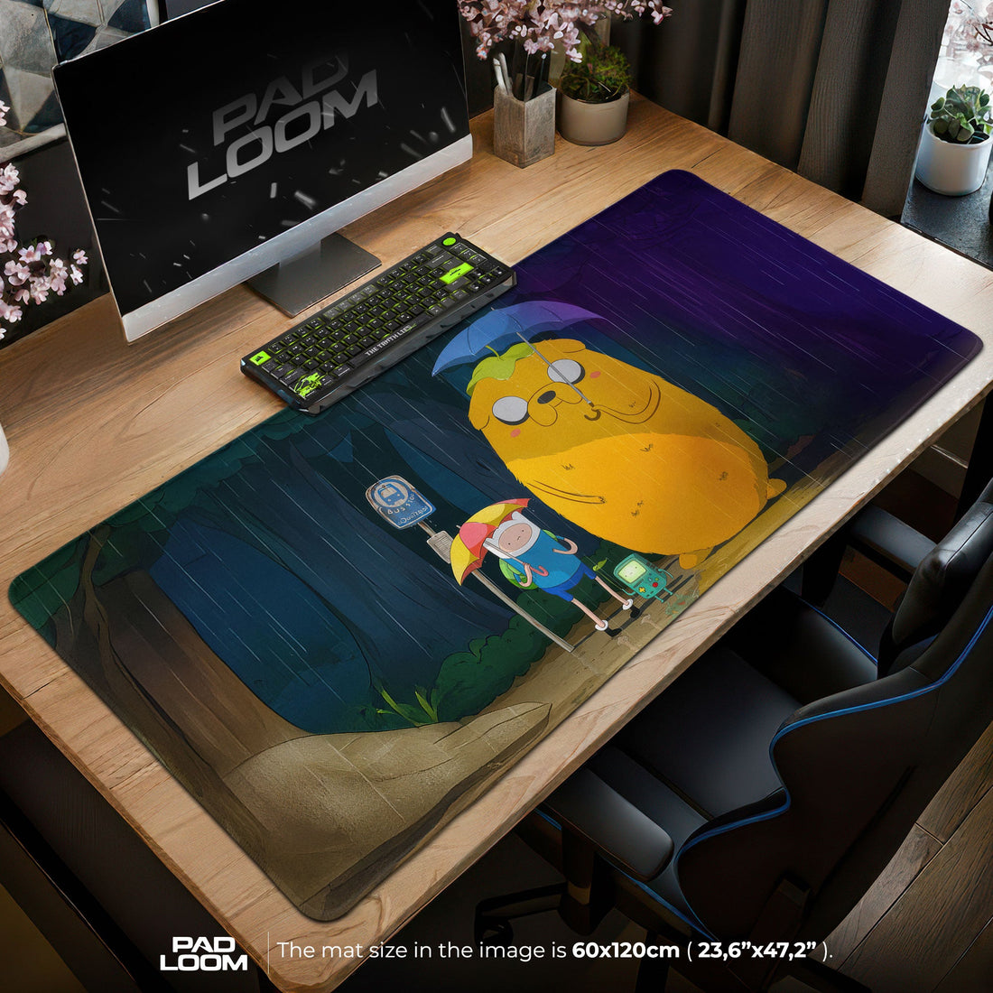 Adventure Time Mouse Pad - Rainy Night Desk Mat Padloom