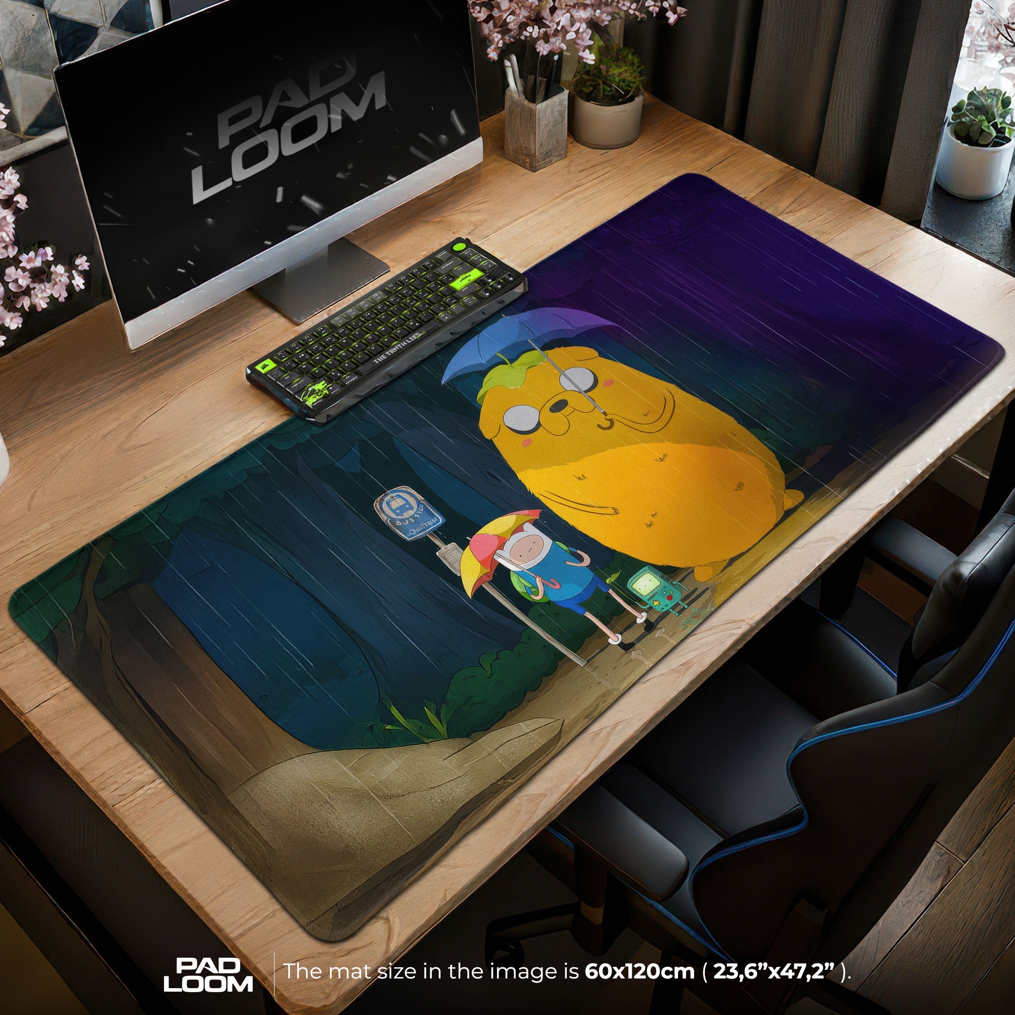 Adventure Time Mouse Pad - Rainy Night Desk Mat Padloom