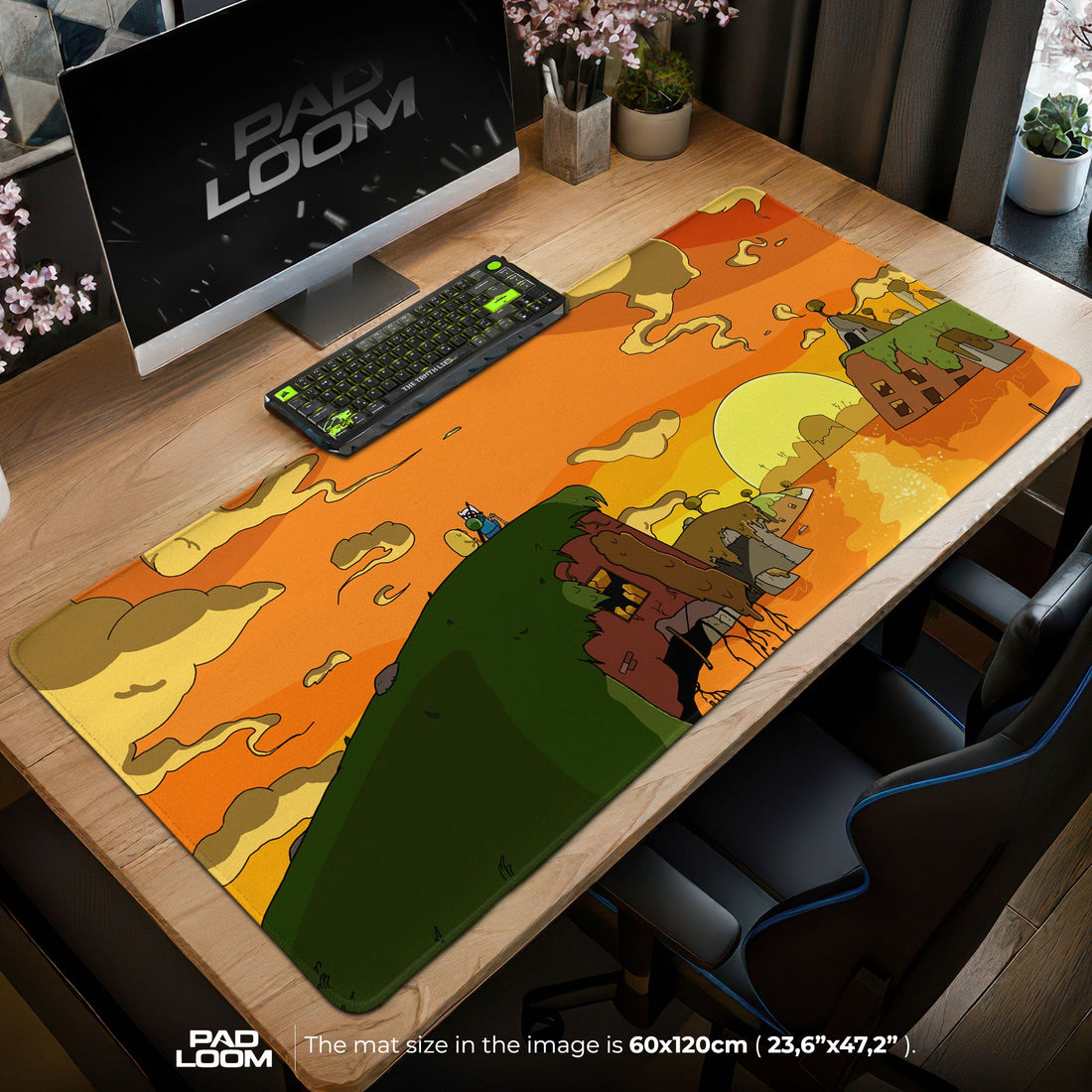 Adventure Time Mouse Pad - Sunset Cliff Desk Mat Padloom
