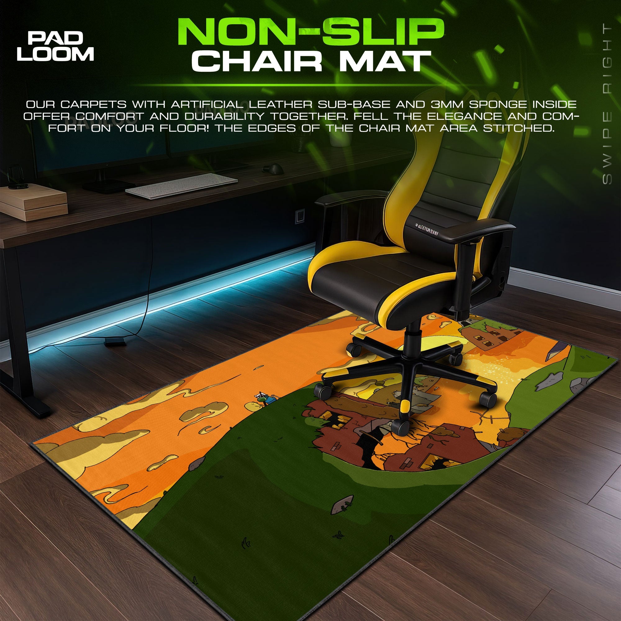 Adventure Time Mouse Pad - Sunset Cliff Desk Mat Padloom