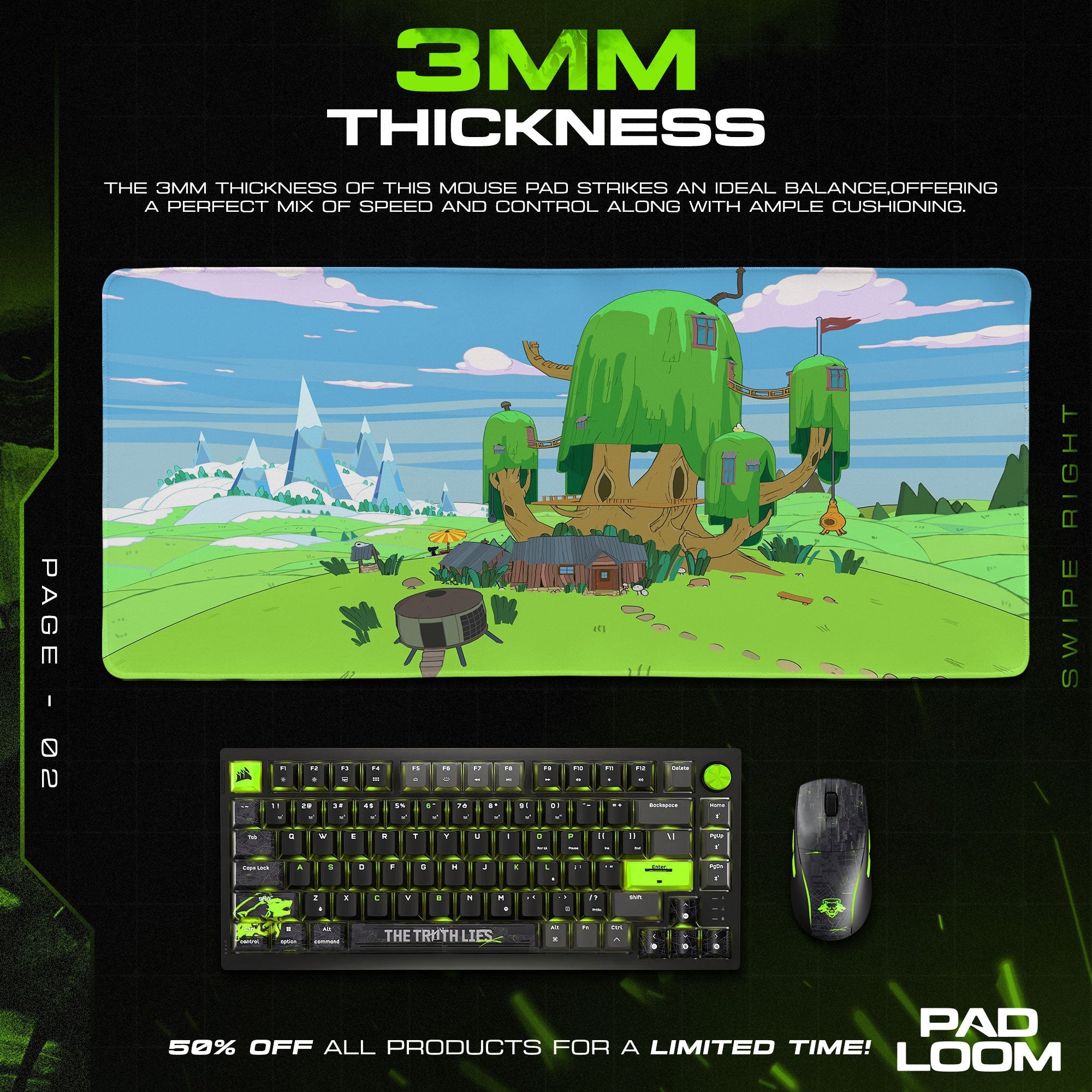 Adventure Time Mouse Pad - Tree Fort Desk Mat Padloom