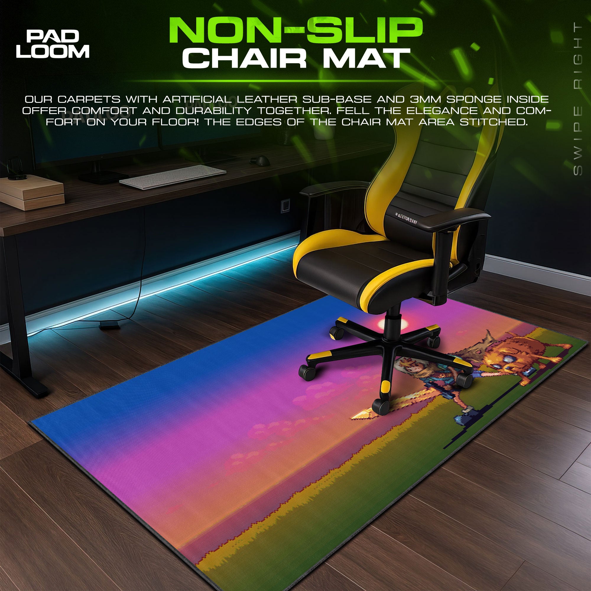 Adventure Time – Pixel Sunset Mouse Pad, Cartoon Gaming Desk Mat
