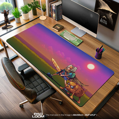 Adventure Time – Pixel Sunset Mauspad, Cartoon Gaming Schreibtischmatte