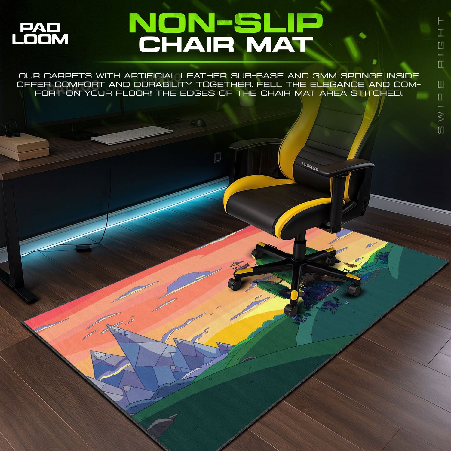Adventure Time Tree Fort Mouse Pad, Cartoon Gaming Desk Mat Padloom