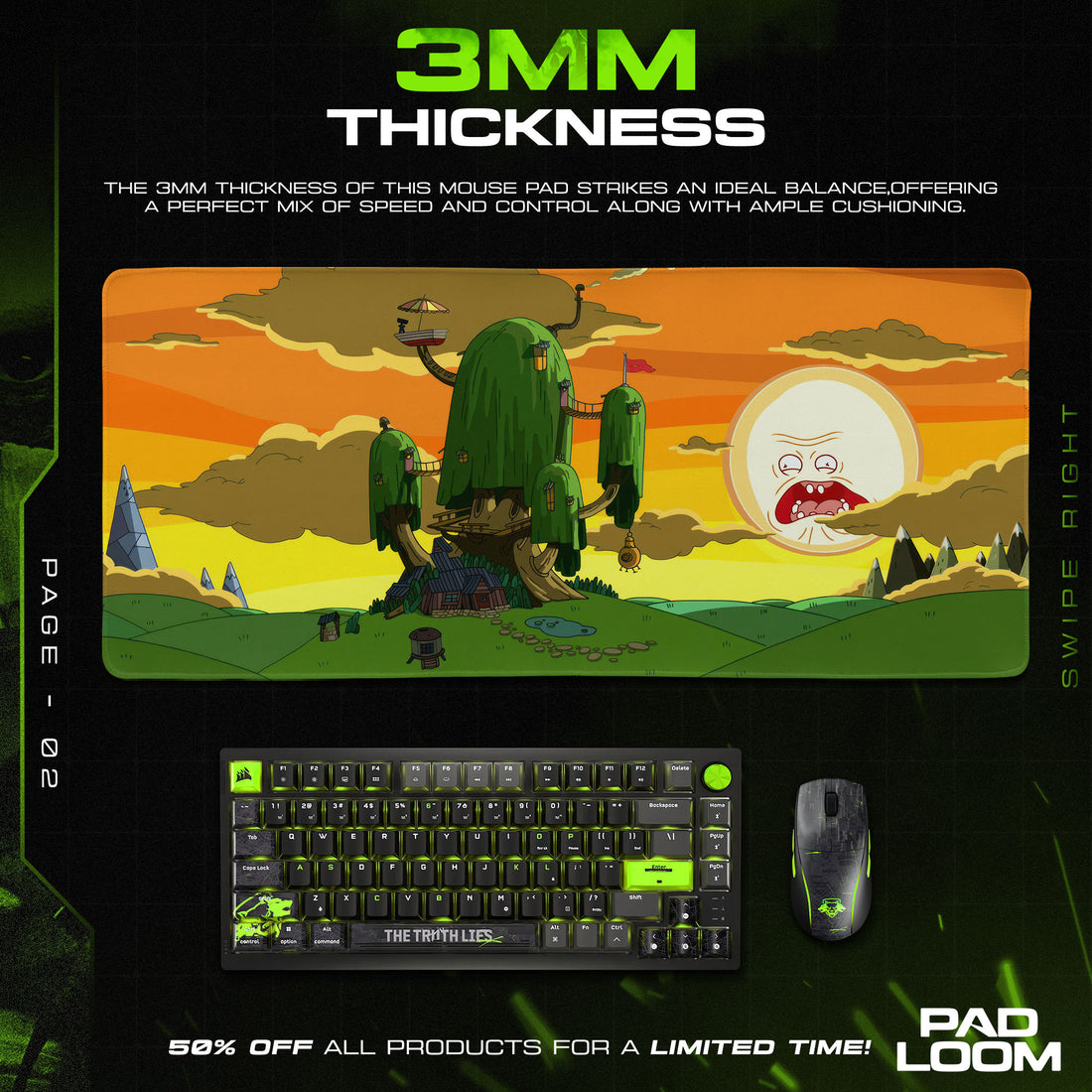 Adventure Time Treehouse Mouse Pad, Cartoon Gamer Desk Mat