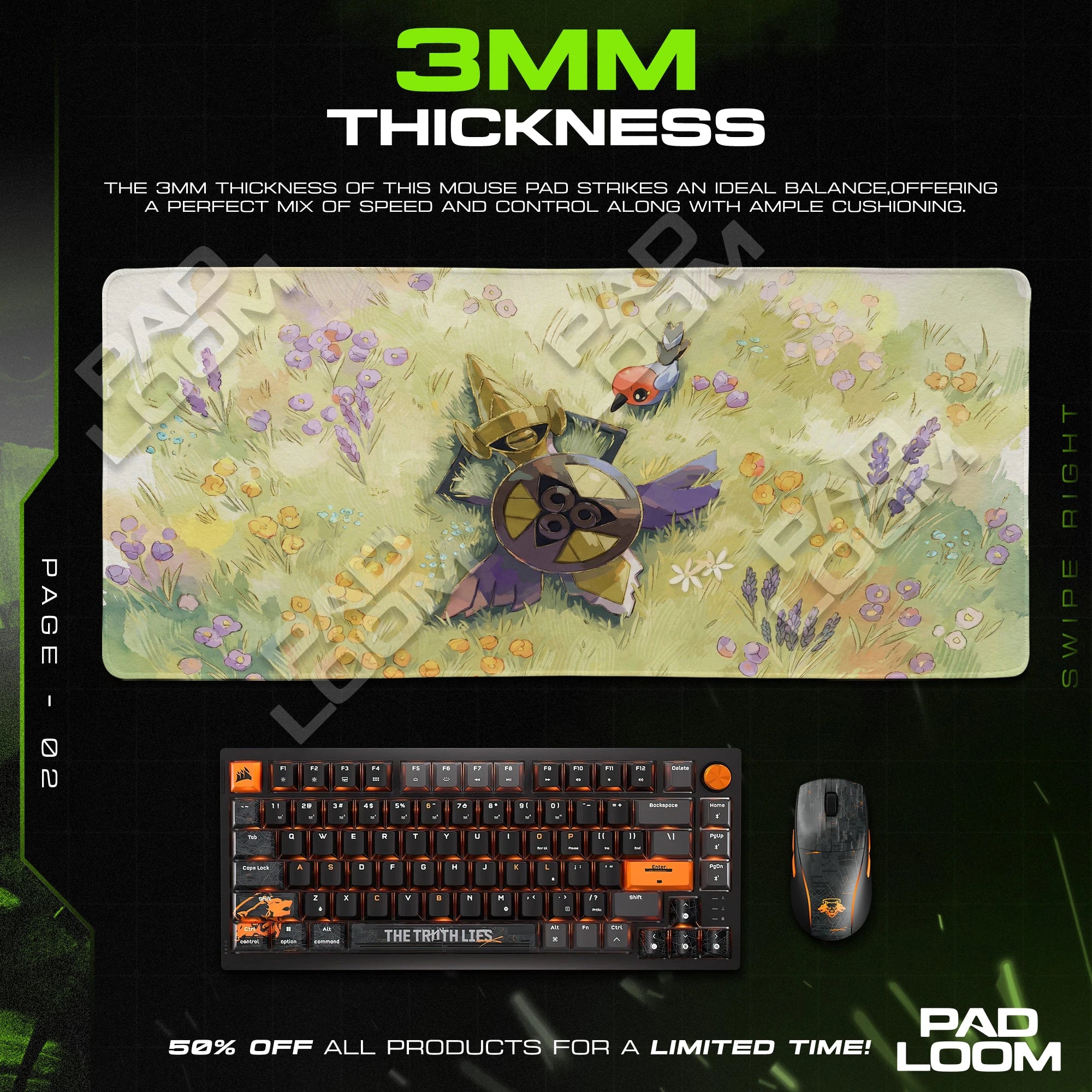 Aegislash Flower Rest Mouse Pad - Pokemon Desk Mat