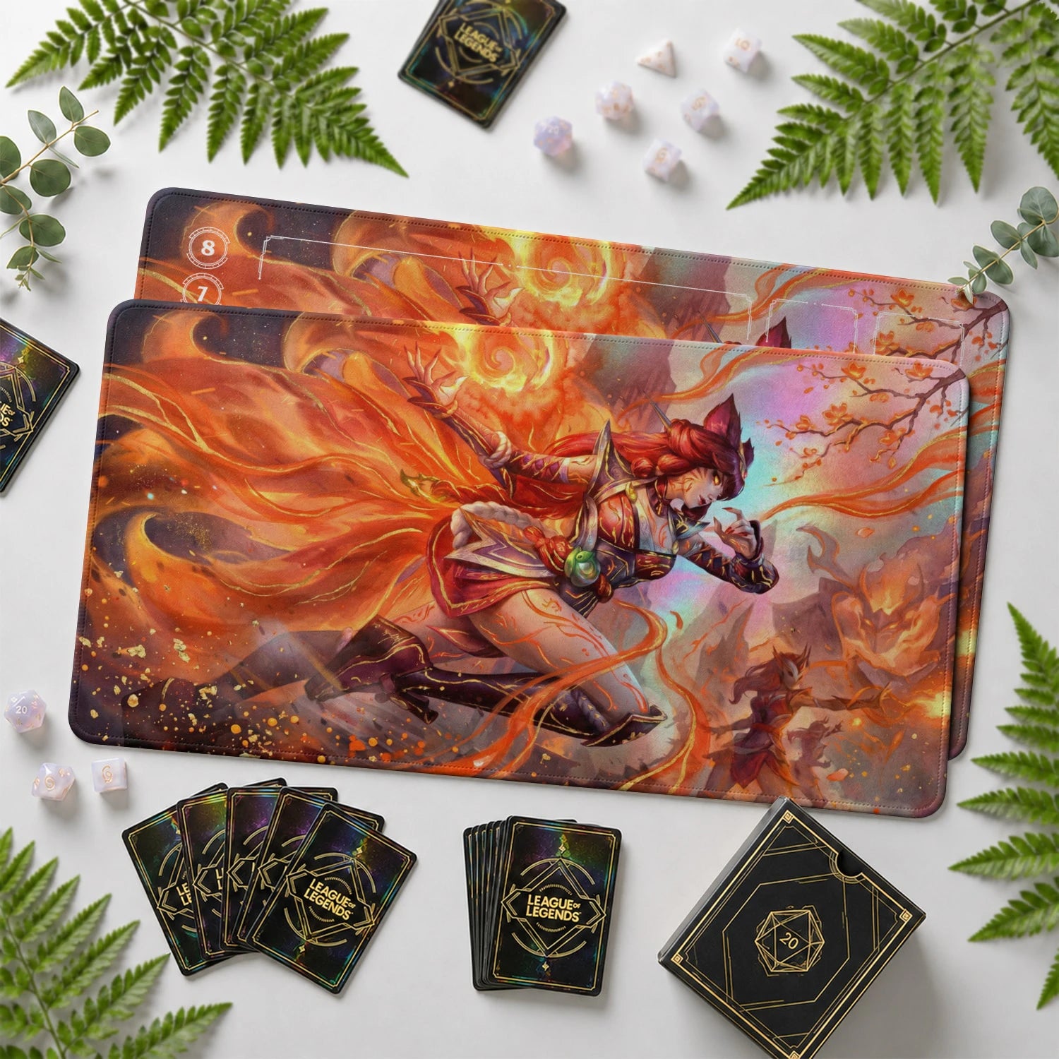 Ahri Inferno Playmat - LoL Riftbound TCG Mat