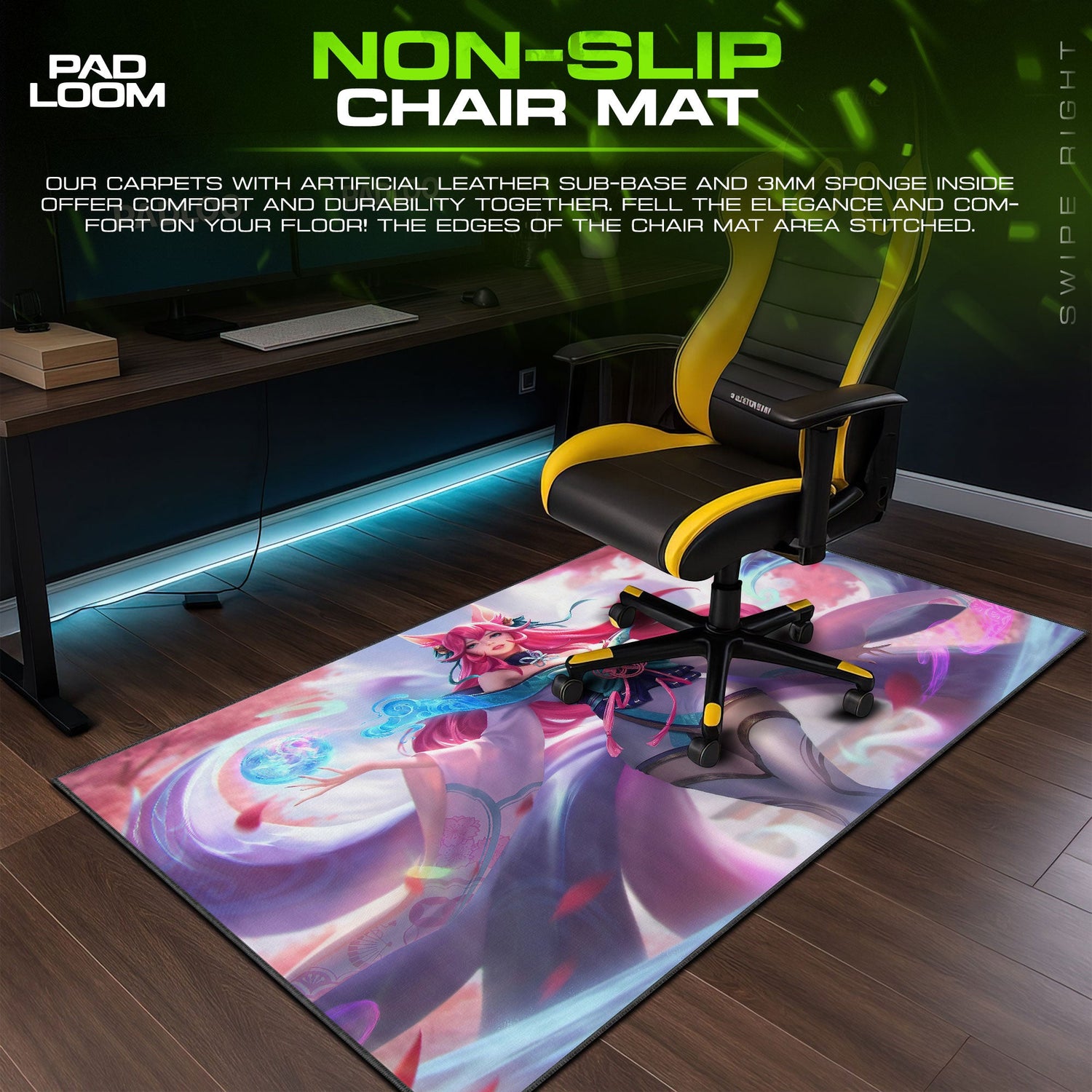 Ahri Spirit Blossom Mouse Pad, League of Legends Gaming Desk Mat Padloom